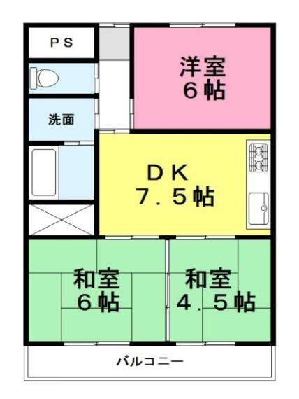 ヌーベル・アミ高田(3DK) 4階の内観