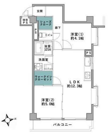 ライオンズマンション三ツ境第三(2LDK) 2階の間取り図