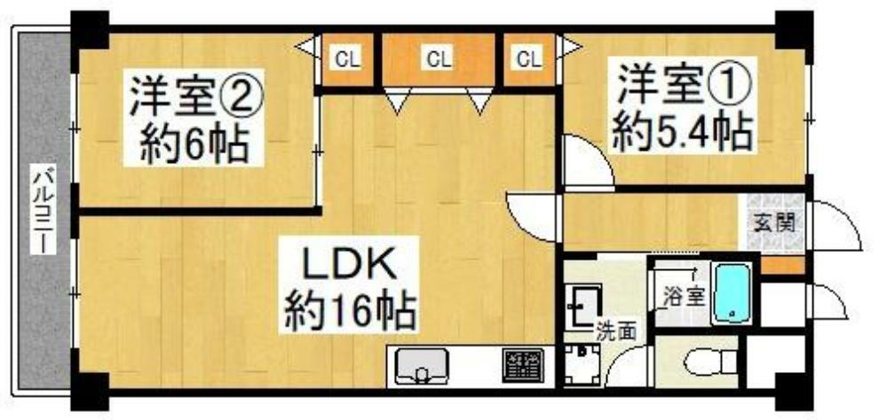パークハイツ千島(2LDK) 7階の間取り図