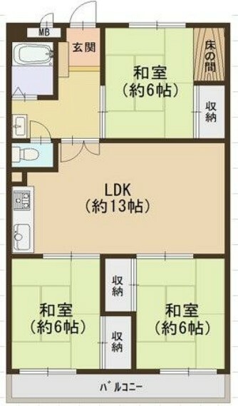 新吉田第3住宅(3LDK) 5階の内観