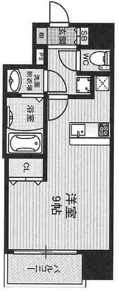 ファーストステージ福島パークサイド(1R) 4階の間取り図