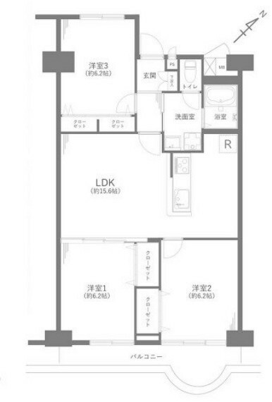 浦和白幡東高層住宅1号棟(3LDK) 5階の内観