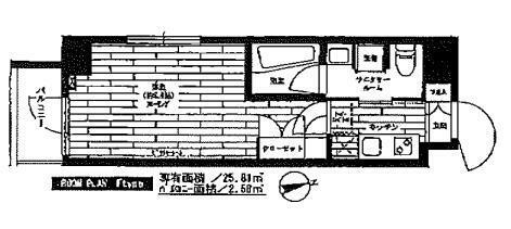 ステージグランデ用賀アジールコート(1K) 8階の間取り図