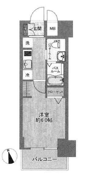 エステムプラザ大阪城パークフロント(1K) 3階の間取り図