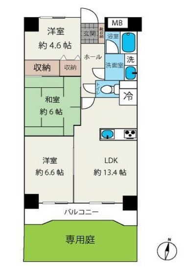 ユーホサーパス大和田(3LDK) 1階の間取り図