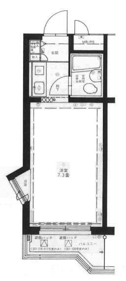 ジョイフル武庫之荘I(1K) 2階の間取り図