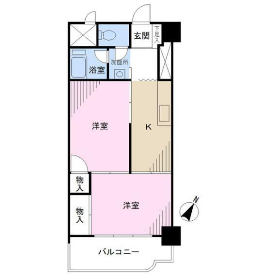 六義園アビタシオン(2K) 10階の間取り図