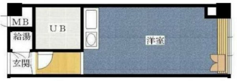 ファミールハイツ北大阪3号棟(1R) 2階の間取り図