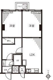 日興パレス高田馬場(2LDK) 2階の間取り図