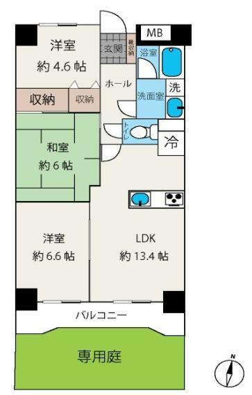 ユーホサーパス大和田(3LDK) 1階の間取り図