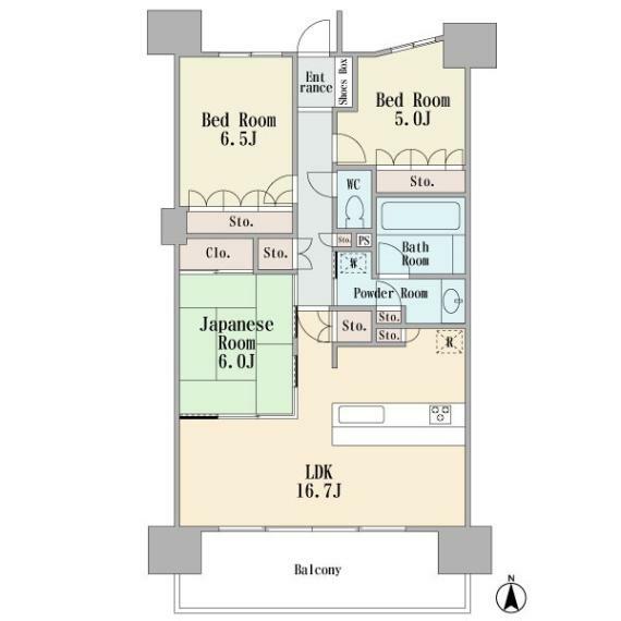 3階部分の南向き　ワイドバルコニー　LDK16.7帖　カウンターキッチン　3LDK　ペット飼育可能　平成21年2月築　オートロック　現況空室です