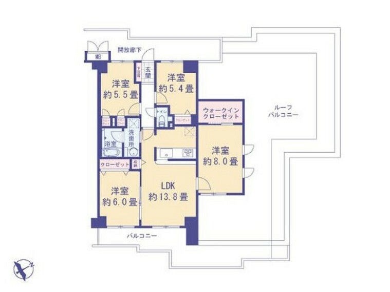 アドリーム昭島(4LDK) 6階の間取り図