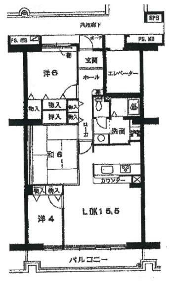 武庫川第2一番街12号棟(3LDK) 2階の内観
