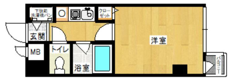 ダイナコートヒルズ・折尾(1K) 3階の間取り図