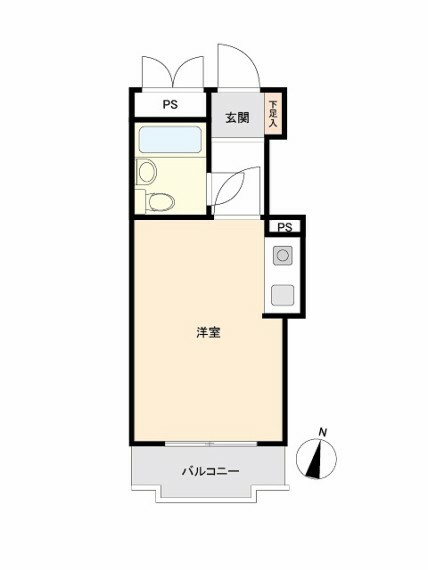 ライベストコート横浜I(1R) 2階の間取り図