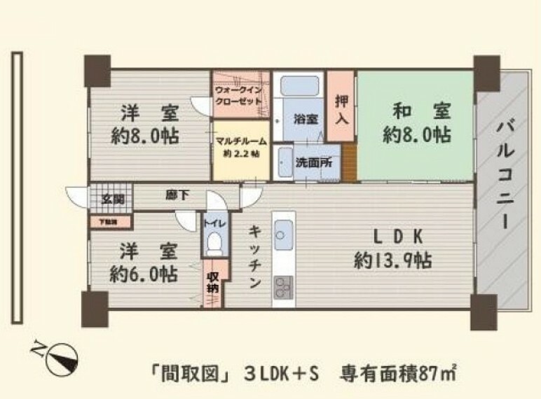 ベルシャトゥふじみ野(3LDK) 4階の間取り図