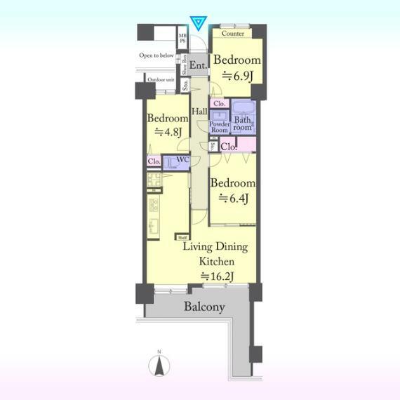 コープ野村クローバー・シティ与野参番館(3LDK) 15階の間取り図