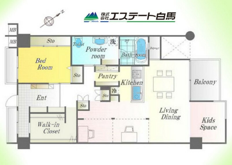 モアステージ東所沢(1LDK) 1階の間取り図