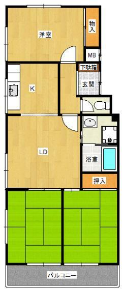 リゾートビラ西戸崎(3LDK) 4階の間取り図