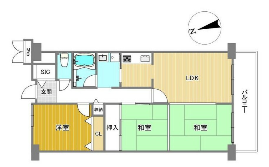ルネ住之江(3LDK) 14階の間取り図