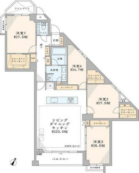 グローリオ駒沢大学(4LDK) 3階の間取り図