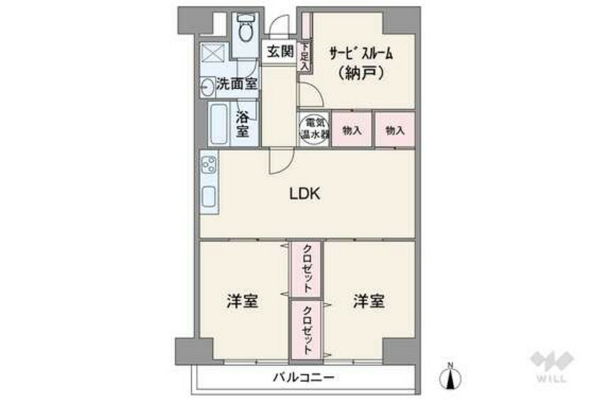 チサンマンション新大阪十番館(2LDK) 8階の間取り図