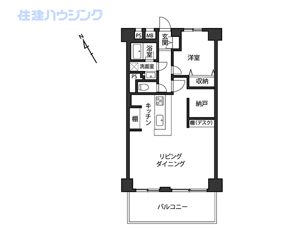 大井町ハウス(1LDK) 2階の間取り図