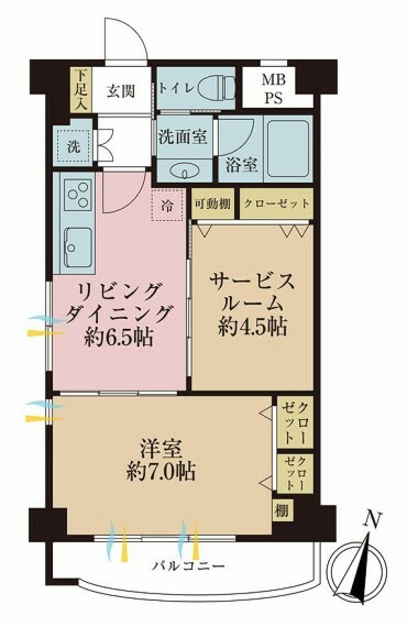 カーサ錦糸町(1DK) 5階の間取り図