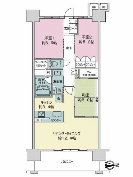 レーベン富山総曲輪　MID　ARCH(3LDK) 10階の内観