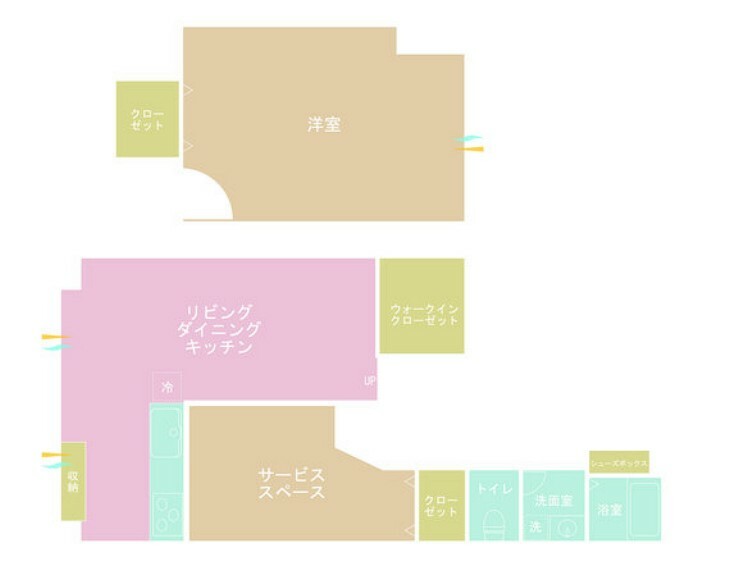 川崎河原町分譲共同ビル14号棟(1LDK) 8階の間取り図