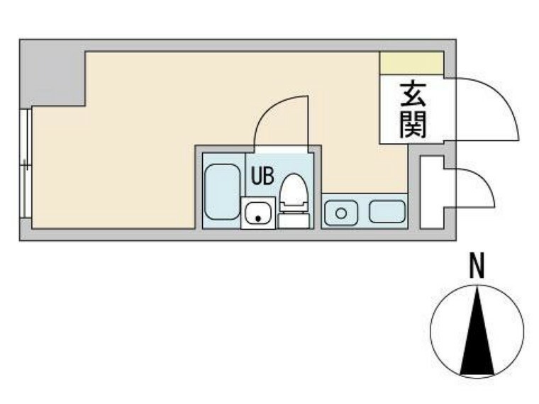 札幌第一パークハイツ(1K) 2階の間取り図