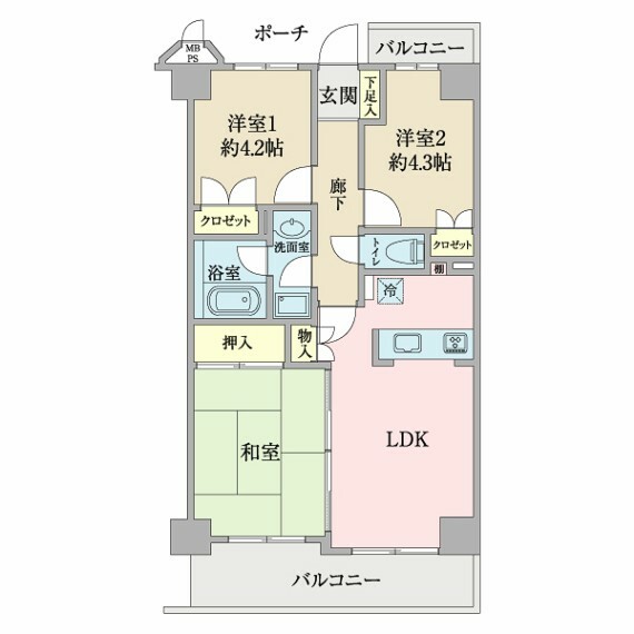 藤和シティコープ西蒲田III(3LDK) 3階の間取り図