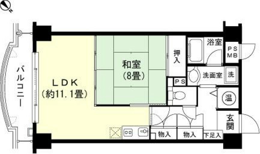 ケアリゾート熱海弐番館(1LDK) 1階の間取り図
