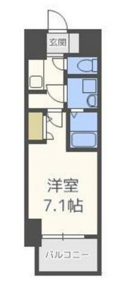 W-STYLE福島IIウィステリア(1K) 6階の間取り図