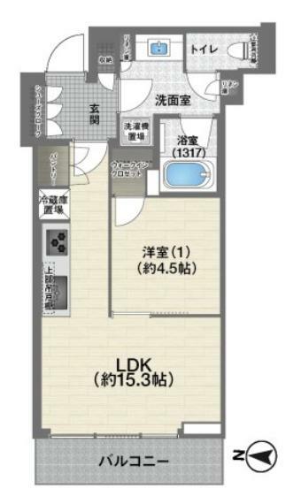 パークコート渋谷ザ タワー(1LDK) 10階の間取り図