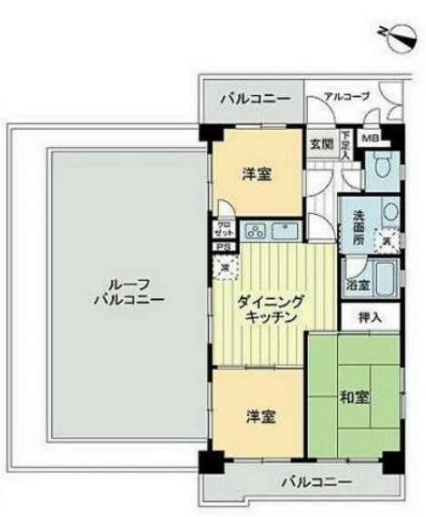 ライオンズガーデン中浦和(3DK) 5階の間取り図