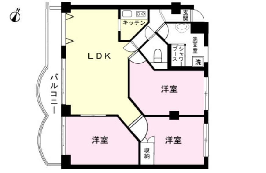 シャトージャスパー(3LDK) 3階の間取り図