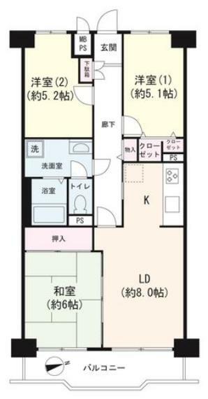 エクセル東陽町(3LDK) 4階の間取り図