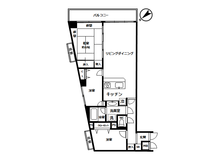 アーバンヒルズ熱海(3LDK) 4階の間取り図