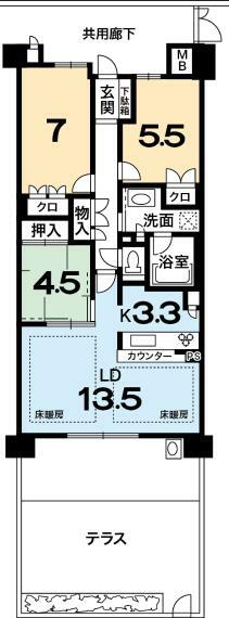 パークシティ桂ジオ(3LDK) 1階の内観