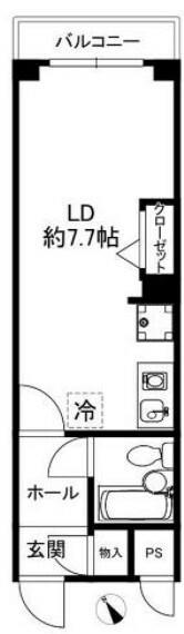 グレイス浜田山(1R) 4階の間取り図