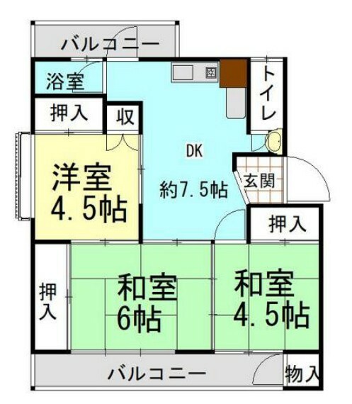 浅香山パンション第一(3DK) 3階の内観
