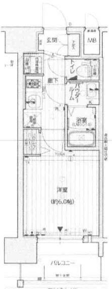 アドバンス大阪グロウス2(1K) 4階の間取り図