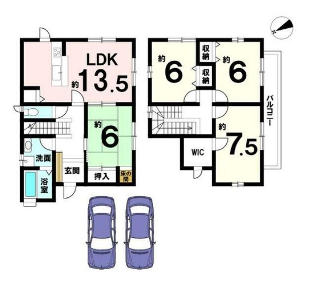 ミサワホーム施工の物件。全室6帖以上の広さがあり、収納スペースも豊富に確保しております。