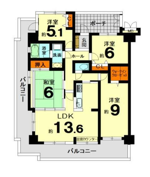 メディアス亀岡1番館(4LDK) 7階の間取り図