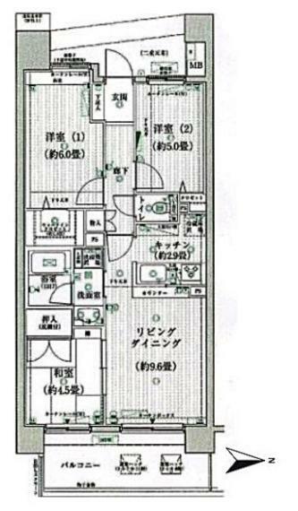 グランシエロ志木アールコート(3LDK) 11階の間取り図