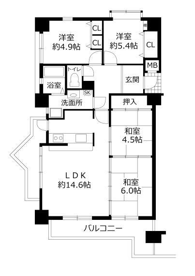 ホーユウパレス加古川(4LDK) 8階の間取り図