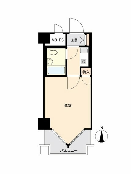 ライオンズマンション京都三条第2(1K) 4階の間取り図