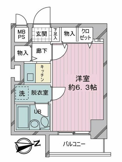 ライオンズマンション高島平(1R) 1階の間取り図