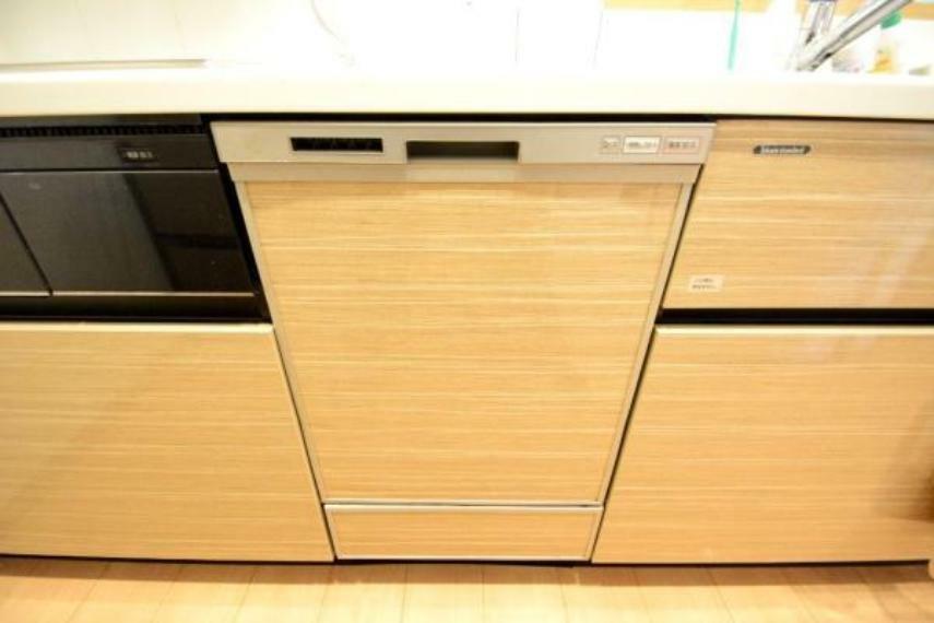 ビルトインタイプの食器洗浄機付き。